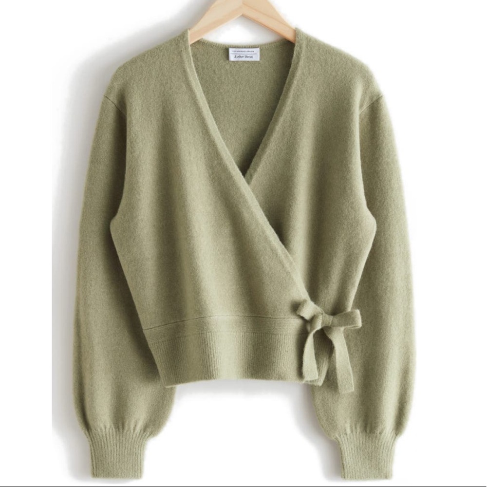 & Other Stories Sage Green Wrap Sweater - Like New